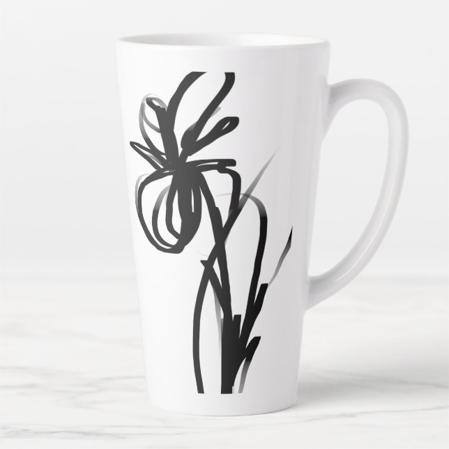 Orchid Blanc: Abstrakt weiß und schwarz Milchtasse (Rechts)