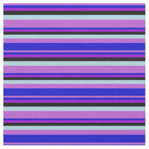 Orchid, Blau, Dunkle Violette, Schwarz und Hellbla Stoff