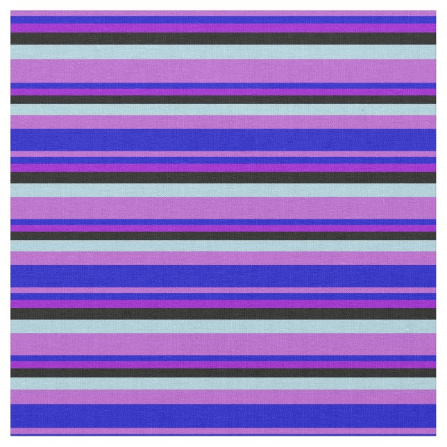 Orchid, Blau, Dunkle Violette, Schwarz und Hellbla Stoff (Nahaufnahme)
