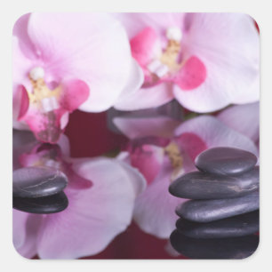 Orchid Blossoms Office Desk Destiny's Schicksal Quadratischer Aufkleber