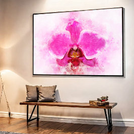 Orchid Blume Aquarell - Rosa wb 02 Fotodruck