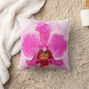 Orchid Blume Aquarell - Rosa wb 02 Kissen