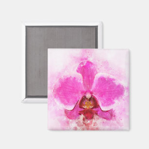 Orchid Blume Aquarell - Rosa wb 02 Magnet