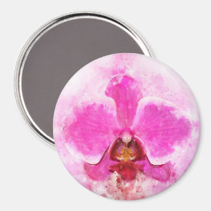 Orchid Blume Aquarell - Rosa wb 02 Magnet
