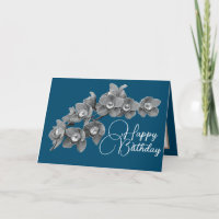 Orchid Blume Blue Color Background Geburtstag