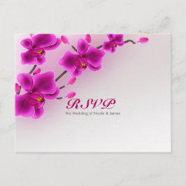 Orchid Blume Elegante Blumenhochzeit RSVP Einladungspostkarte