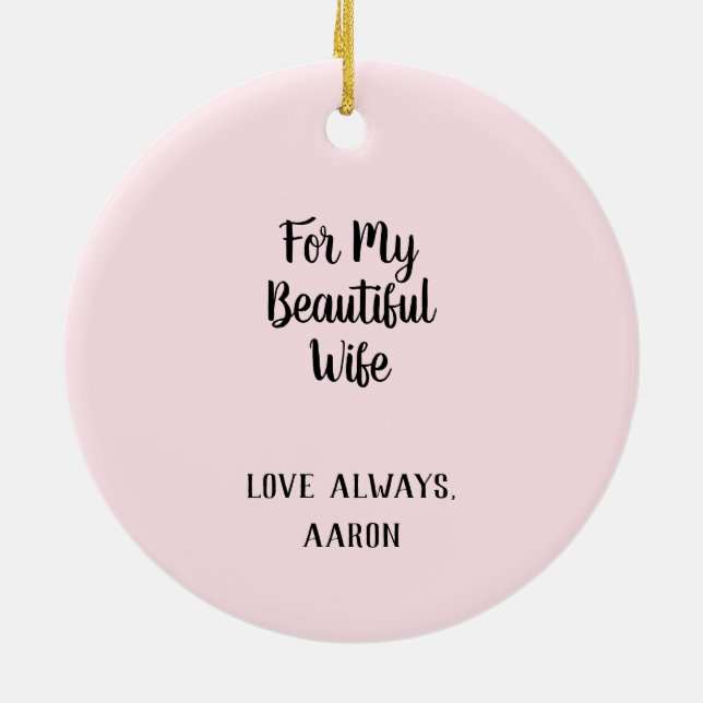 Orchid-Blume für meine schöne Ehefrau Keramik Ornament (Hinten)