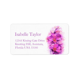 Orchid Blume Hochzeitstitel Adressaufkleber