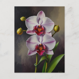 Orchid-Blume Ölgemälde Postkarte