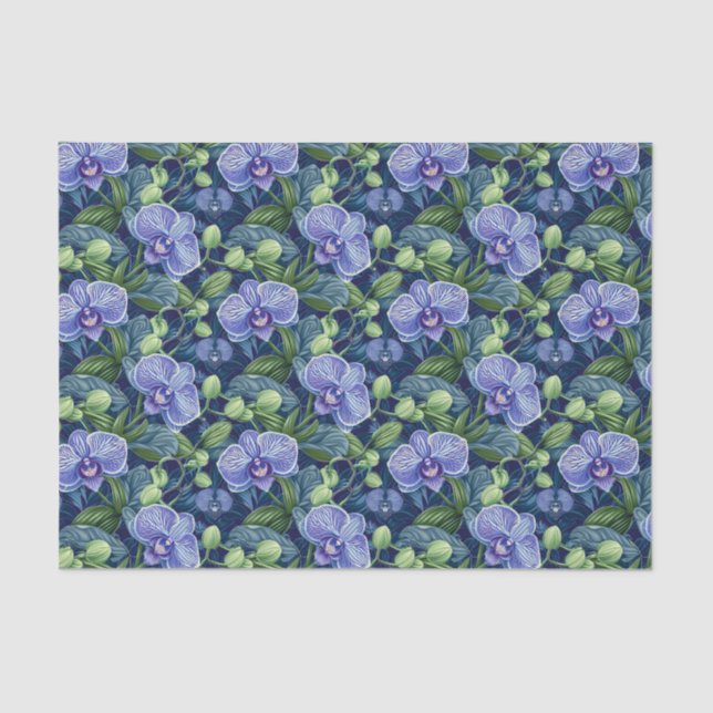 Orchid-Blume Patten Lila Decoupage Seidenpapier (Vorderseite)