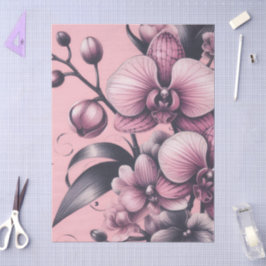 Orchid Blume Rosa Lila Whimsikfarben Dekoupage Seidenpapier