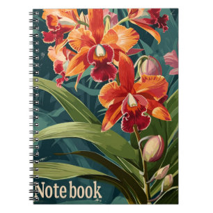 Orchid-Blume Vintag-Notebook Notizblock