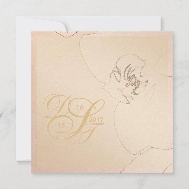 Orchid Blush Gold Einladungen (Vorderseite)