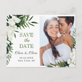 Orchid Bohemisch Floral Wedding Save the Date FOTO Postkarte