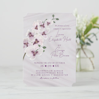 Orchid Branch rosa Hochzeitskarte Einladung