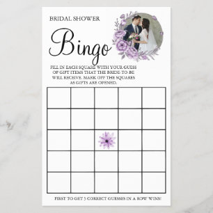 Orchid Brautparty Bingo Spielkarte Flyer