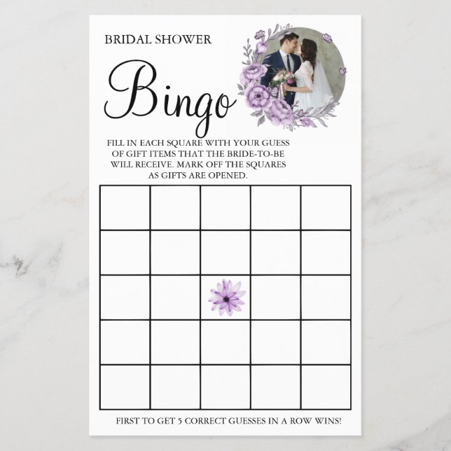 Orchid Brautparty Bingo Spielkarte Flyer (Vorne)