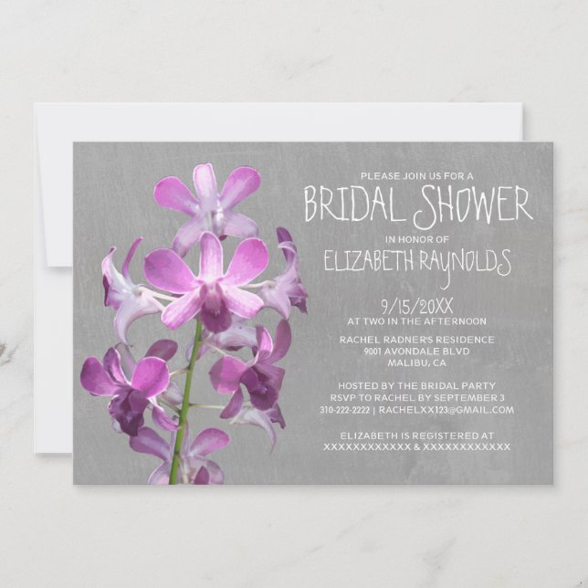 Orchid Bridal Dusche Einladungen (Vorderseite)