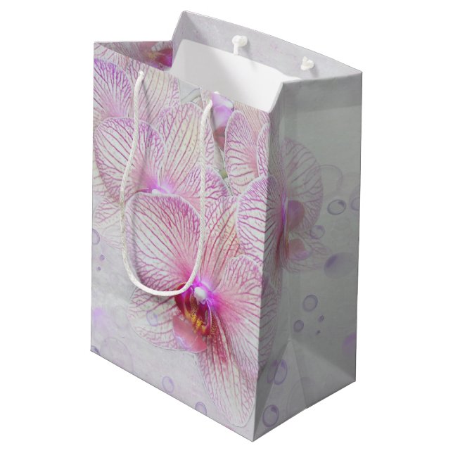 Orchid Bubbles Mittlere Geschenktüte (Rückseite Schrägansicht)