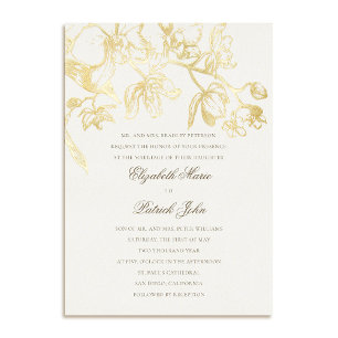 Orchid Dance Formal Classic Heirloom Cream Wedding Folieneinladung