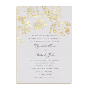 Orchid Dance Formal Classic Heirloom Ivory Wedding Folieneinladung