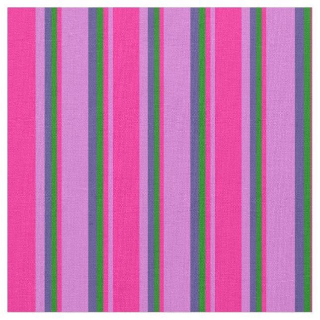 Orchid, Deep Pink, Green & Dark Slate Blue gefärbt Stoff (Nahaufnahme)