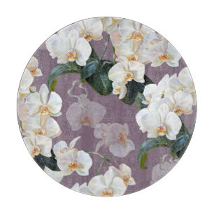 Orchid dunkle Lavendel Wasserfarbe. Schneidebrett