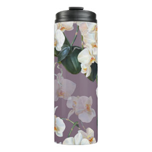 Orchid dunkle Lavendel Wasserfarbe. Thermosbecher