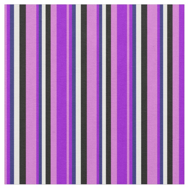 Orchid, Dunkle Violet, Midnight Blue, White & Blac Stoff (Nahaufnahme)