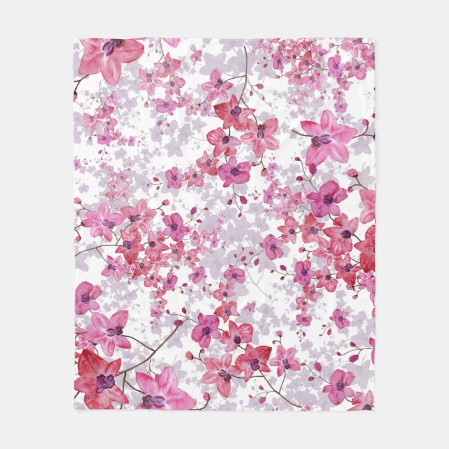 Orchid: Einmalige rote Schönheit. Fleecedecke (Vorderseite)