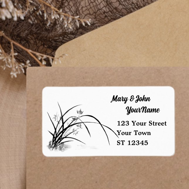 Orchid Elegance Adressaufkleber (Von Creator hochgeladen)