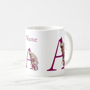 Orchid Elegant Monogram Initial A Your Name Kaffeetasse