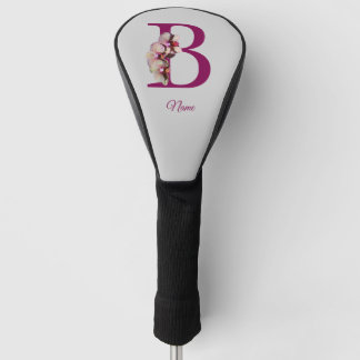 Orchid Elegant Monogram Initial B Golf Headcover