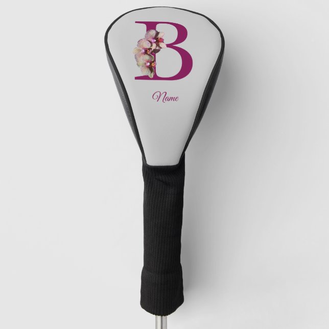 Orchid Elegant Monogram Initial B Golf Headcover (Vorderseite)