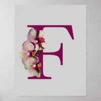 Orchid Elegant Monogram Initial F