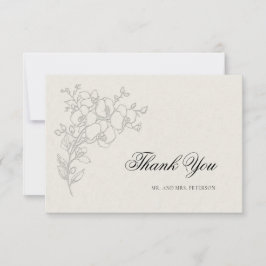 Orchid Elevated Ecru Formal Traditional Wedding Dankeskarte
