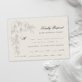 Orchid Elevated Ecru Formal Traditional Wedding RSVP Karte