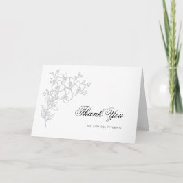 Orchid Elevated White Classic Folded Wedding Dankeskarte