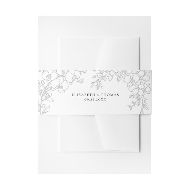 Orchid Elevated White Formal Traditional Wedding Einladungsbanderole (Vorderseite Beispiel)