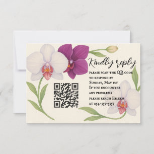 Orchid Embrase QR Code RSVP Karte