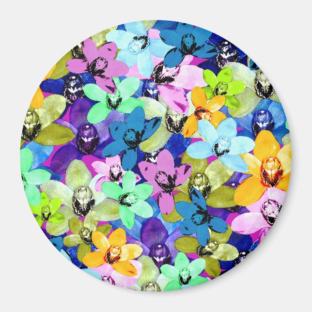 Orchid Extravaganza Wasserfarbe, Magnet (Vorne)