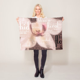 Orchid Floral Blossom Word Cloud Fleecedecke