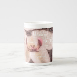 Orchid Floral Blossom Word Cloud Prozellantasse