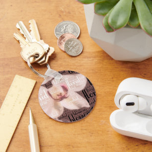 Orchid Floral Blossom Word Cloud Schlüsselanhänger