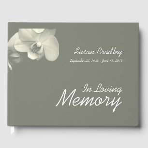 Orchid Floral Fotografy Kaki Funeral Gästebuch