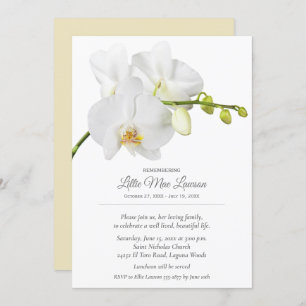 Orchid floral Gedenkfeier Einladung