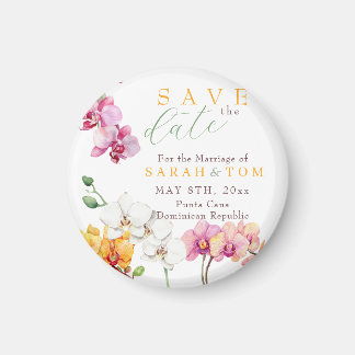 Orchid Floral Speichern Sie das Datumsfenster Magnet
