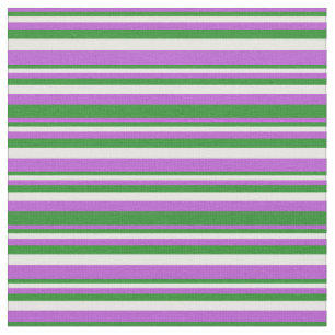 Orchid, Forest Green und White Pattern Stoff