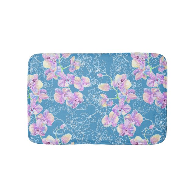 Orchid gemalt Aquarell Badematte (Vorderseite)