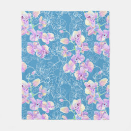 Orchid gemalt Aquarell Fleecedecke